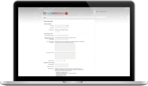 121 Business Network profile screen